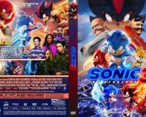 Dual-view cover: back and front of Sonic the Hedgehog 3 DVD, with Sonic and friends in action.