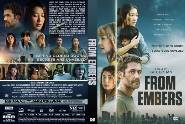 Movie DVD cover for 'From Embers' with an ensemble cast photo montage and the tagline 'Behind Closed Doors, Secrets Are Unveiled.'