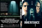 DVD cover for Inheritance: front shows Lily Collins’ face with a shadowed man beside her and a flashlight-lit hallway figure; back contains synopsis and small stills.