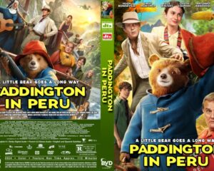 Front and back cover of Paddington in Peru DVD: Paddington in a blue coat with red hat among Peruvian explorers in a jungle setting, bold yellow title text.