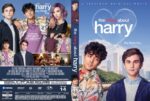 Front and back cover of The Thing About Harry DVD; two male leads pose against a blue sky and cityscape with a colorful collage on the back cover.