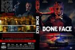 Poster for the movie Bone Face showing a masked killer looming over a neon-lit diner scene at night and a police car in the foreground, with the title Bone Face.