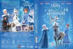 Front cover shows Elsa and Anna with Olaf and Sven in a snowy blue winter scene for Olaf's Frozen Adventure, a Disney DVD.