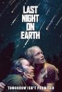 Poster for 'Last Night on Earth' showing a man and woman looking up with anxious expressions against a dark, stormy sky.