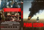 DVD cover for Piano Lesson: front shows a man in a plaid shirt in a field with a burning car and dark smoke, bold red title at bottom right.