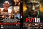 Front and back DVD cover for a film titled PUTIN; features a stern man in a rugged close-up with war imagery and tanks in the background (left panel shows a collage).