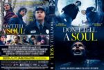 DVD cover for Don't Tell a Soul: a police officer center, two kids on the left, and a dark forest on the right with the yellow title A SOUL.