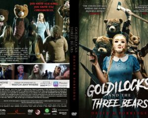 Horror DVD cover with a masked girl holding a large knife and two bear-costumed figures in a foggy forest setting; ominous title at top.