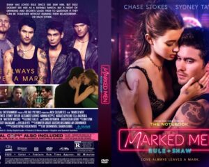 Front cover of the DVD 'Marked Men': a couple embraces in a neon-lit scene with a bold pink title. [romance/drama theme]
