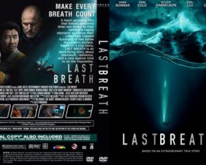 Dual DVD cover for Last Breath: front shows an underwater diver with a bold 'LAST BREATH' title; back lists synopsis, cast, and thumbnails.