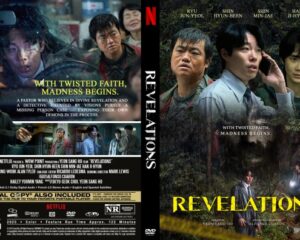 Dual-panel DVD cover for the crime drama 'Revelations' featuring a tense group of characters against a dark, moody background (Netflix branding on the spine).