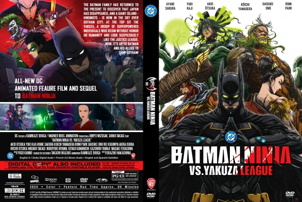 Front cover: Batman in the foreground with other characters during an action-packed anime crossover, title Batman Ninja vs. Yakuza League at the bottom edge.