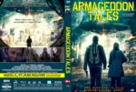 Armageddon Tales DVD cover: two people with backpacks walk toward a burning, ruined city as the yellow title spans the top.