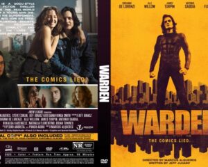 Front cover of the WARDEN DVD: orange poster with a man standing above a city skyline and the title 'WARDEN'.