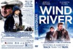 Front DVD cover of Wind River: two characters in a snowy landscape, one with a rifle, bold title Wind River, star names above.
