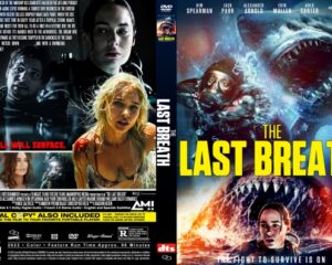 The Last Breath movie poster: a woman in the foreground with a menacing shark emerging from the water behind her, and a diver in the background.