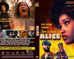 Front cover: woman close-up on the right, man with a blue cap below, bold 'ALICE' title; tagline 'Revenge is long overdue'.