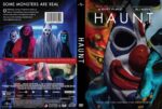 Front and back DVD cover for Haunt: masked horror figures on the front; back panel shows stills, synopsis text, and barcode.