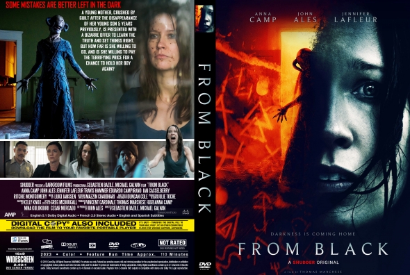 DVD cover for From Black: close-up of a woman's face against a fiery red background; spine reads FROM BLACK.