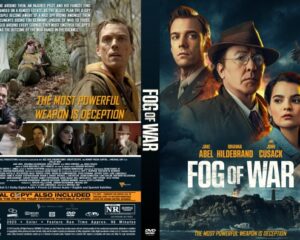 Two-panel DVD cover for 'Fog of War': front shows the title with main characters in period gear against a smoky battlefield; back features action montage, cast list, and production info with the tagline 'The most powerful weapon is deception.'