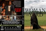Front cover: a veiled woman seated in a green field with the film title The Woman in the Yard across the image.Note: a somber, suspenseful mood set by the countryside setting.