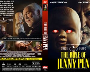 DVD cover for The Rule of Jenny Pen, featuring a pale baby with red eyes and an older man, bold yellow title, and actor names John Lithgow and Geoffrey Rush.