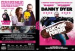 Split poster for the film Marching Powder: left collage of characters with a woman holding flowers, right side shows Danny Dyer delivering a kick against a pink background.