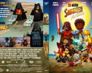 Lego Star Wars: Summer Vacation DVD cover showing minifigures on a sunny beach with colorful title text.