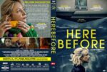 Front cover: pensive blonde woman in profile under a stormy blue sky, large yellow HERE BEFORE title on the right.