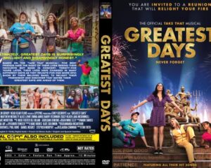 Cover for the Greatest Days DVD: collage of young women posing with scooters on a city street and the bold title, front and back designs visible.