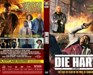 Front cover of Die Hart: The Movie, featuring Kevin Hart in an action pose with flames and a bold title edge-to-edge lighting.