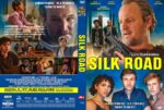 DVD cover for Silk Road featuring a man aiming a gun on the right and a group of younger characters at the bottom; bold yellow title across the center and a blue battlefield background.