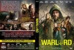 Dual-view DVD cover for Warlord: front shows a hooded man and group in a rugged, green-toned landscape with a bold yellow title WARLORD; back features a character collage and plot text.