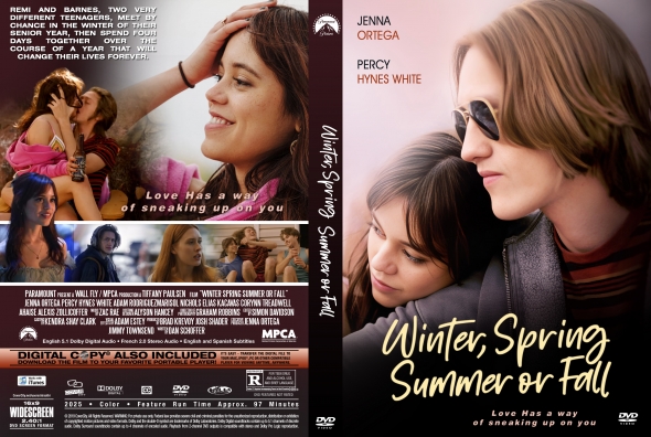 DVD cover for a romance drama titled Winter, Spring, Summer & Fall, showing two young adults in warm light.