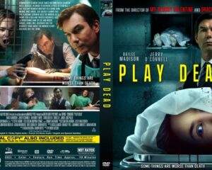 DVD cover for the thriller Play Dead showing a woman with a bandage on her head and a man with a gun, suggesting danger and crime drama.