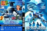 DVD cover for Shark Side of the Moon featuring blue sharks in spacey blue background and astronauts flying toward the viewer, title at bottom.