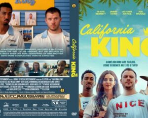 Front cover of a California King DVD: four young people against a blue-teal gradient, bold yellow 'California King' title with a crown icon on the right edge.