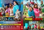 Front cover: Minecraft-themed movie DVD with a bearded man in a blue shirt and colorful characters; bold title 'A MINECRAFT MOVIE' and blocky imagery.