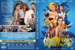 Front cover of the DVD for Another Simple Favor showing a blue background, multiple stylish women and men, and the movie title in bold yellow letters with a group pose of the cast.