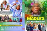 Front and back DVD cover for Tyler Perry's Madea's Destination Wedding, featuring Madea in a tropical setting with a wedding party.