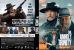 Front and back DVD cover for The Unholy Trinity: three rugged men in cowboy hats, rifles, and a western sunset setting; title visible on front edge and back text blocks.