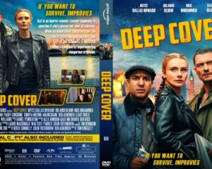 DVD cover for Deep Cover featuring three lead actors against a blue sky, bold yellow title, and tagline 'If you want to survive, improvokes' (informational image).