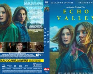 Echo Valley movie poster with two women in denim jackets against a blue sky, featuring the yellow title Echo Valley.