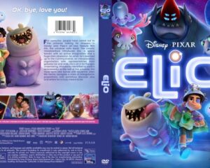 Front of a Disney-Pixar Elio DVD cover showing the title 'Elio' with a boy and colorful alien friends in a bright, spacey scene.