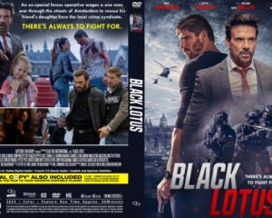 Front cover of Black Lotus DVD: two men in suits, action scene, and bold white/red title.
