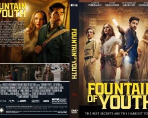 DVD cover for Fountain of Youth featuring a group of adventurers in a dramatic, amber-lit setting with bold yellow title text above the scene.