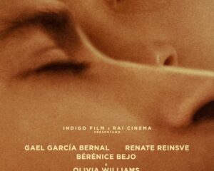 Close-up of a person’s face wearing an oxygen tube, film poster for 'Another End' with credits along the bottom.