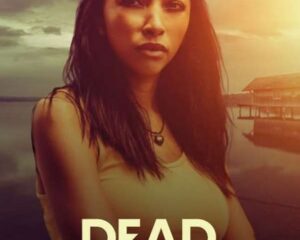 Poster of a woman with long dark hair standing on a beach at sunset, with the title 'DEAD GIRL SUMMER' across the bottom.