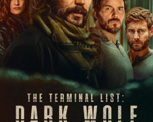 Promotional poster for Prime original series 'Dark Wolf': four rugged characters posing together, with the title and release info at the bottom.
