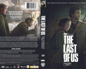 DVD cover for The Last of Us: two protagonists in a rugged outdoor setting with the title stacked vertically.